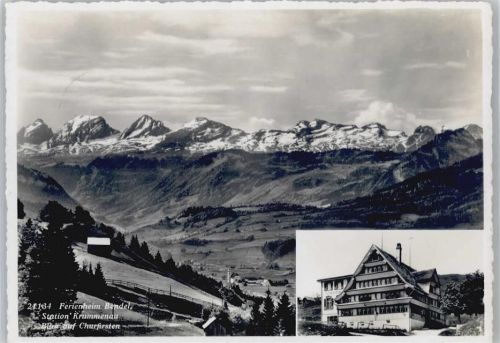 9643 Krummenau - Gasthaus Ferienheim Bendel Togg. blick auf Churfirsten Fotokarte