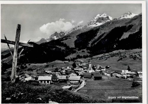 7165 Breil Brigels - Gesamtansicht, Kreuz, Brigelserhörner