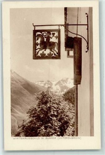7545 Guarda - Nasenschild Wirtshausschild in Guarda Unterengadin