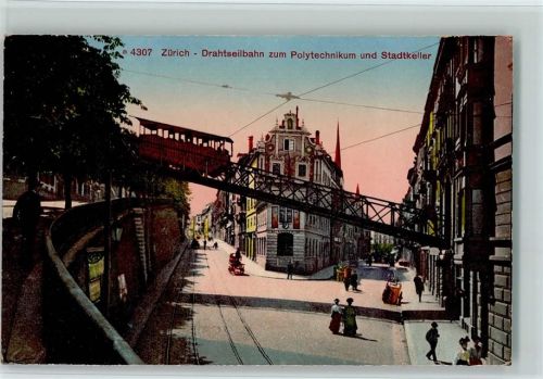 8000 Zürich - Drahtseilbahn zum Polytechnikum und Stadtkeller