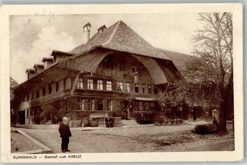 3454 Sumiswald 1925 Foto AK Gasthaus zum Kreuz
