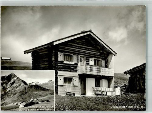 7428 Tschappina Foto AK Gasthaus Sunnehüsli Pension Alpenblick Ober-Tschappina