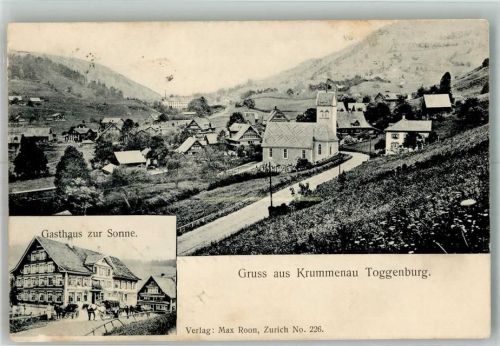 9643 Krummenau 1908 Foto AK Postkutsche Gasthaus zur Sonne Kirche