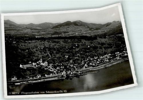 8716 Schmerikon Gebrauchsspuren Fliegeraufnahme Foto-AK durch Klebereste Scan verzogen