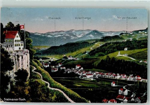 9425 Thal - Steinerner Tisch mit Rheineck Vorarlberge Walzenhausen