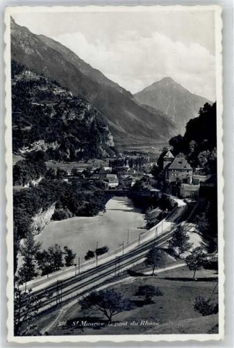 1890 St-Maurice - Le pont du Rhone