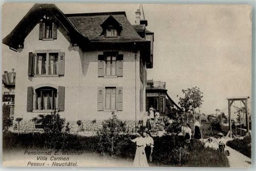 2034 Peseux 1914 Foto AK Pensionnat Wuithier Villa Carmen