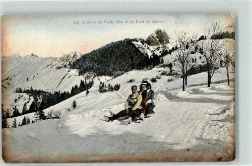 Silvretta 1913 - Schlittelpartie Ort lt. Stempel
