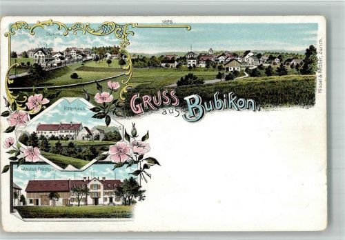 8608 Bubikon 1899 BOAKC Bahnhof Eisenbahn Ritterhaus Anstalt Friedhelm