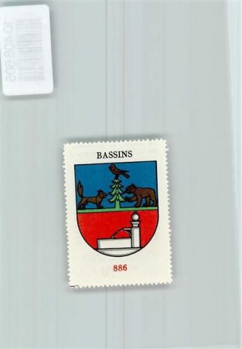 1269 Bassins - Vignette Wappen Kaffee Hag ca 1920-1940 Bär Sperling Fuchs Brunnen