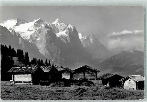 6083 Hasliberg Hohfluh 1963 - ob Meiringen Mägisalp mit Wetterhorngruppe und Eiger