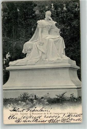 1820 Territet 1909 Foto AK Denkmal S,M. l´Imperatrice d´Austriche
