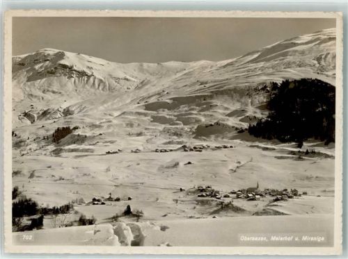 7134 Obersaxen Meierhof Foto AK Winter Miraniga