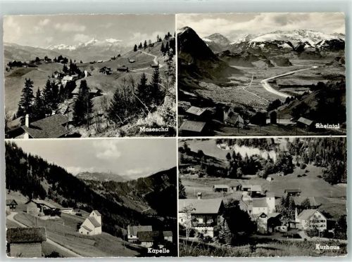 9497 Masescha Foto AK Kurhaus Kapelle Rheintal
