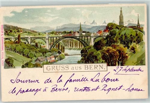 3000 Bern Berne 1898 Künstlerkarte sign EL