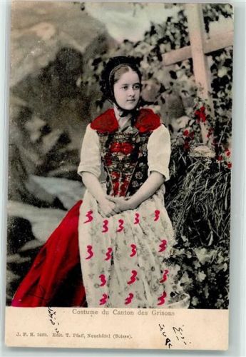 1907 - Bündner Trachtenfrau