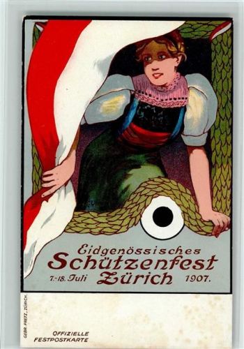 8000 Zürich - Eidgenössisches Schützerfest 1907 Fahne