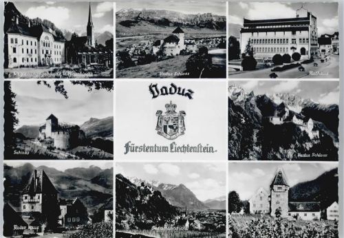 Vaduz - Rathaus, Rotes Haus, Kirche, Regierungsgebäude, Schloß