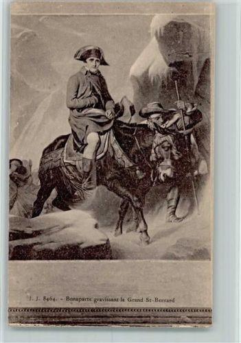 6565 S. Bernardino Künstlerkarte Bonaparte gravissant le Grand St. Bernard