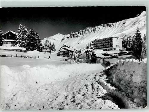 7077 Valbella Gebrauchsspuren Lenzerheide mit Churerjochkette Winter