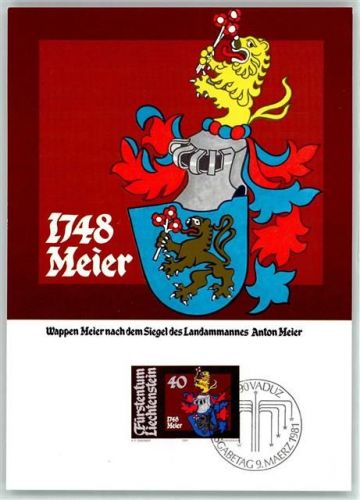 Wappen Maier nach dem Siegel des Landammannes Anton Meier Sondermarken Ausgabe 9. März 1981