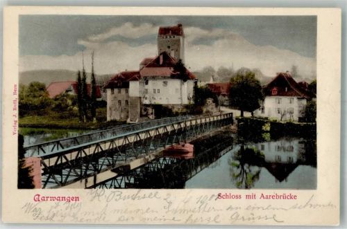 4912 Aarwangen 1901 Foto AK Schloss Aarebrücke