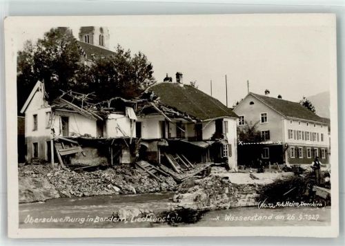 9487 Gamprin-Bendern Bendern 1927 Foto AK Hochwasser 1927