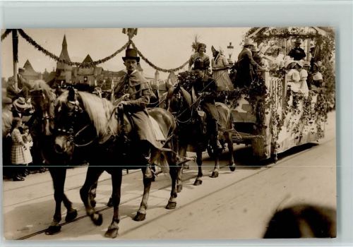 6000 Luzern Lucerne Foto AK Festzug, Festwagen als Tiergespann , Sängerfest 1922