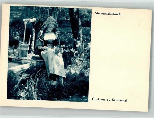 3775 Lenk im Simmental Foto AK Tracht Simmental
