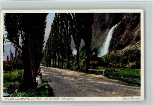 1904 Vernayaz - Valée du Rhone Le Pisse-Vache Baumallee Wasserfall phot. J. Gaberell 7060