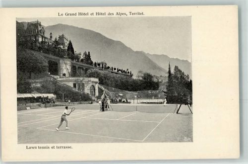 1820 Territet - le Grand Hotel et Hotel des Alpes Tennis