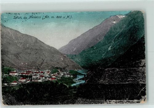 6563 Mesocco 1920 Gebrauchsspuren Saluti da Mesocco