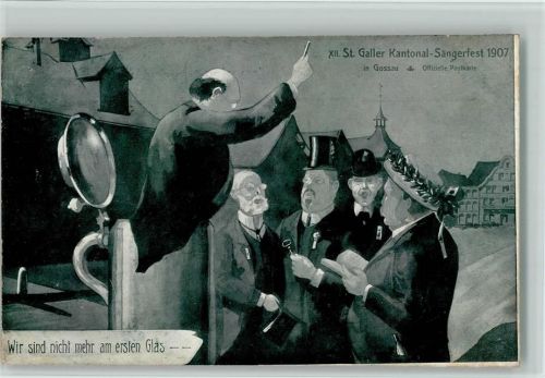 9200 Gossau SG - 12 St. Galler Kantonal Sängerfest 1907 Sänger Bierhumpen