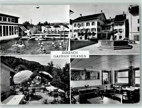 5330 Bad Zurzach - Gasthof Sternen, Swimmingpool, Innenansicht, gute Erhaltung AK
