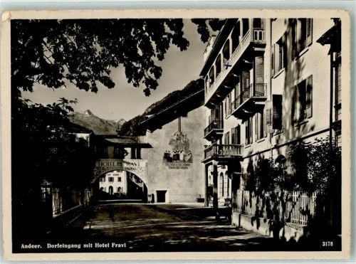 7440 Andeer Foto AK Dorfeingang Hotel Fravi Foto Geiger