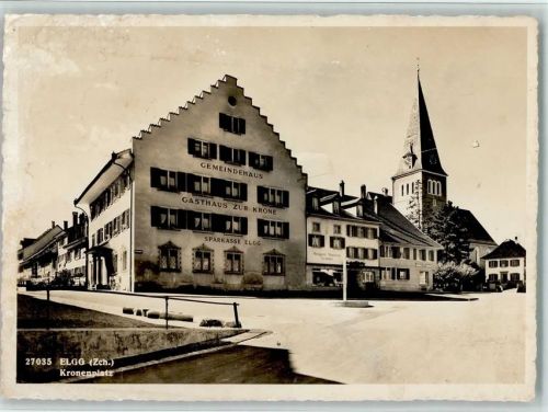 8353 Elgg Gebrauchsspuren Kronenplatz Gemeindehaus Gasthaus zur Krone Sparkasse Elgg