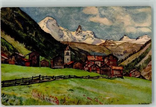 3929 Täsch Künstlerkarte sign. Seifert