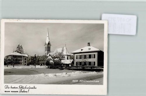 3053 Münchenbuchsee FOTO KEINE AK Winter Neujahr Kirche Foto 10cm x 7cm, rückseitig Haftspuren