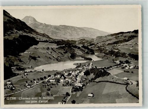 1637 Charmey Gruyère Foto AK Fliegeraufnahme