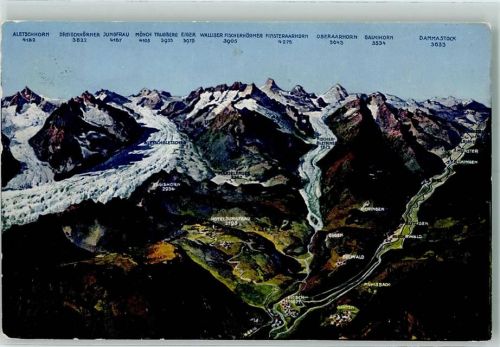 3984 Fiesch - Eggishorn Furkaroute aus der Vogelschau