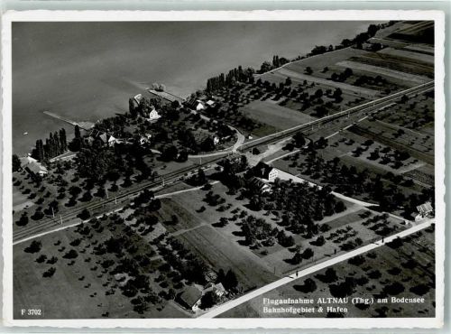 8595 Altnau - Fliegeraufnahme Bahnhofgebiet und Hafen