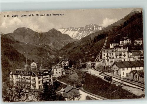 1823 Glion 1910 Gebrauchsspuren et la Chaine des Verreaux Seilbahn