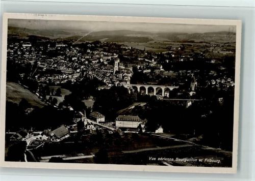 1722 Bourguillon - Vue aérienne Bourguillon et Fribourg Flugaufnahme