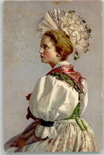 6430 Schwyz Gebrauchsspuren Ratsherrenfrau Tracht