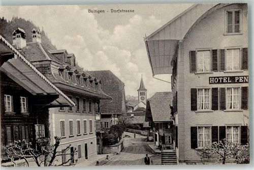 3766 Boltigen 1927 Foto AK Hotel Dorfstrasse