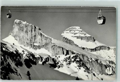 1854 Leysin - Téléférique de la Berneuse et les Tours d'Ai