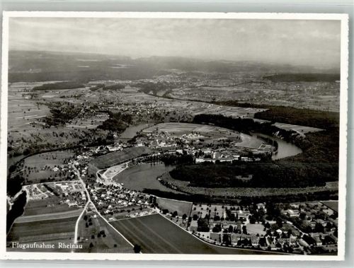 8462 Rheinau 1955 Foto AK Fliegeraufnahme