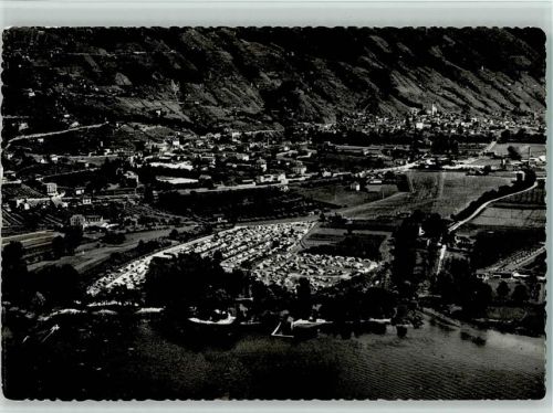 6598 Tenero - Aerofoto di Tenero e Gordola Camping T.C.S. Lago Maggiore