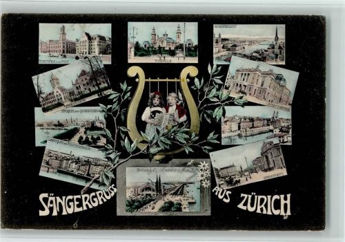 8000 Zürich - Ansichtskarten auf Ansichtskarte Sängerhalle