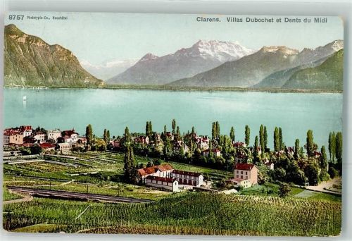 1815 Clarens 1906 Lithographie Villas Dubochet Dent du Midi